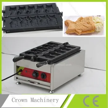 Electirc търговска машина за печене на вафли под формата на риба с отворена уста, за сладолед; вафельная машина