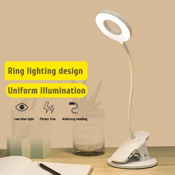 Скоба Led Настолна Лампа С Докосване на Затъмняване, за Защита на Очите, Етажерка Лампа, USB Plug/Акумулаторна Нощна Лампа За Четене, Прикроватное Осветление За Спалня