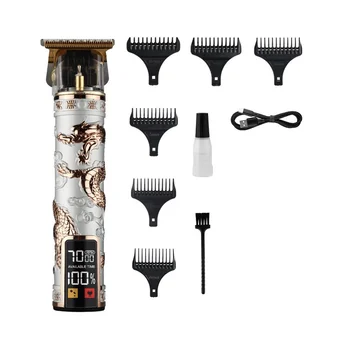 Машинка за подстригване на коса за мъже, USB акумулаторна машинка за оформяне на брада, професионална безжична машина за подстригване на коса, бял