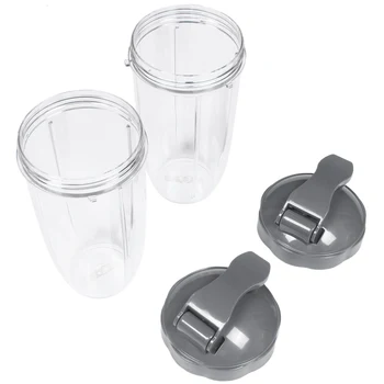 Сменяеми чаша на 32 грама с панти капак за смесител NutriBullet 600W и Pro 900 W (2 опаковки)