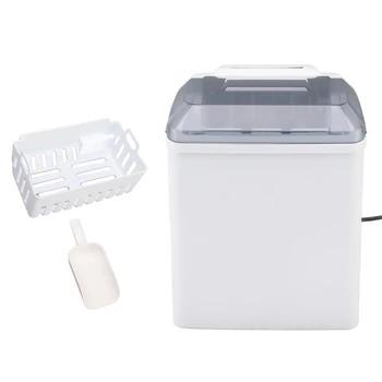 Маса лед Преносима писалка ЕС щепсел 220 В КОРЕМА Прозрачен капак Компактен лед малошумная машина за кухня в бял цвят