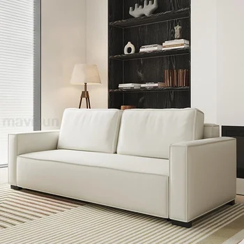 Многофункционален разтегателен Mavisun в бяла рамка от масивно дърво, foldout за всекидневната, лаконичная идея, луксозен диван-легло от гъба с висока плътност