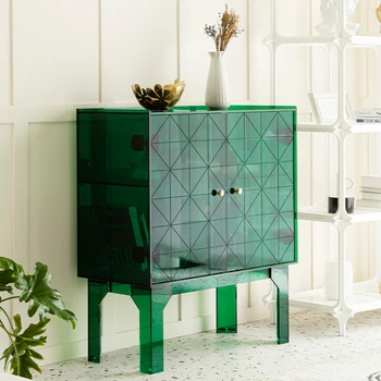Квадратен шкаф за хранене Модерен минималистичен шкафче Лесен Луксозен минималистичен акрилни шкаф за хол Стъклен вино кабинет