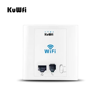 KuWFi 300 Mbps В Стената Wi-Fi Точка за Достъп до Безжичен Рутер с PoE RJ45 и RJ11 Портове и Конектори AP Рутер, Wi-Fi Ретранслатор за Хотела, Дома на Училището