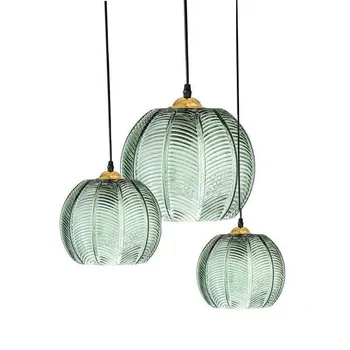 Полилей от травянисто-зелен скандинавски стъкло, златна таванна подвесная лампа за дневна, трапезария, луксозна индивидуалност, лампа за спални
