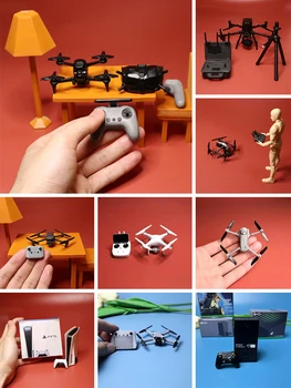 Dji FPV мини-обходная машина, миниатюрен безпилотен летателен апарат, миниатюрни мини-модел, ръчни декорации, 1/6 войници, Bjd куклена къща, играчка