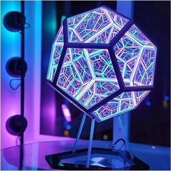 1 бр., цветен арт-лампа под формата на безкраен обслужва, фантазийная геометрия, космически led арт-лампа, зареждане чрез USB, Коледни подаръци, декорации
