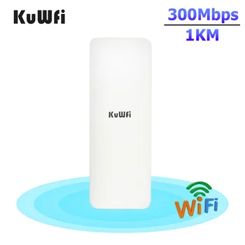 KuWFi 2,4 Ghz Външен Маршрутизатор, Безжична точка за достъп Отдалечен Рутер WIFI Ретранслатор Отворен Мост Точка за достъп за WiFi ap1KM Двухточечный път