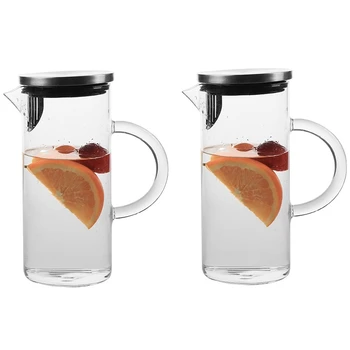 1 Комплект Гарафа за вода, стъклена гарафа, кана за хладилник, кана за вода с обем 1 литър, чайник, прозрачен