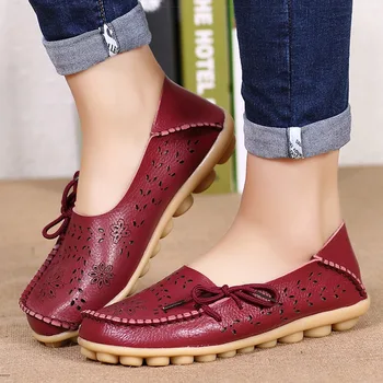 Нови обувки на равна подметка; дамски ежедневни обувки от дишаща кожа, удобни обувки на плоска подметка с мека подметка; нескользящие ежедневни тънки обувки