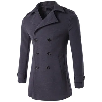 Зимна вълна сако, мъжко качество на вълна палто, ежедневното вълна палто с тънък яка
