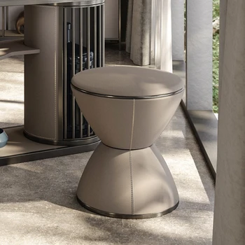 Табуретка Стол, тоалетка и Мебели от неръждаема стомана чай масичка стол кръгла табуретка Домакински столче за грим столче за смяна на на обувките