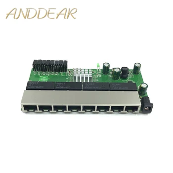 8-портов модул gigabit комутатор широко се използва в led линия 8-портов 10/100/1000 м пинов порт, мини-модул ключа PCBA дънната Платка