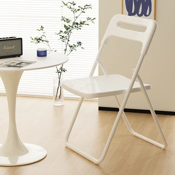Домакински портативен сгъваем стол за хранене на стол с облегалка за отдих, срещи, тренировки, компютърна офис стол
