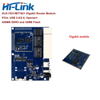 Безплатна доставка HLK-7621 5 WAN/LAN 10/100/1000 Mbit/с Openwrt Gigabit Router Kit/Съвет за развитие MT7621A с USB3.0/2.0 SPI