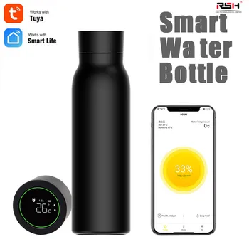 LCD дисплей Smart Heat Cup с температурен дисплей, бутилка за запис на разхода на вода, работа с приложението Smart Life / Sasha, инструмент за бърза доставка