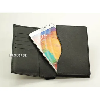 E6 Обичай чанта-портфейл от естествена кожа с отделения за карти Samsung Galaxy Note 4 Edge N9150