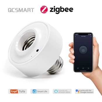 Sasha Smart Life ZigBee 3,0 Притежателя на лампата E27 Led Лампа Таймер Преминете на Google, Alexa Home Гласово Управление на Работа с Помощник Zigbee2MQTT