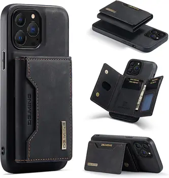 Чанта-портфейл за iPhone 14 13 12 11 Pro Mini Max PLUS 8 XR XS, Кожен Калъф за телефон, Задната част на Кутията, Магнитна Свалящ за iPhone Pro 13
