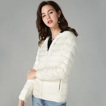 MRMT 2023, маркова новост, дамски европейската naka яке, кратък, лесен, гъста, топла, тънък, модерен яке в бяло утином топола