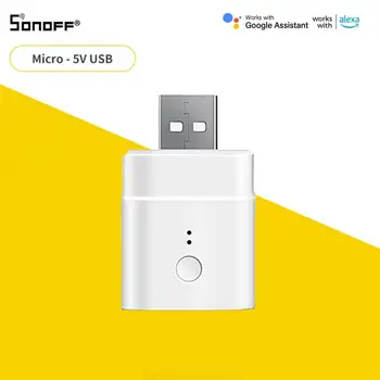 SONOFF Micro Mini USB Адаптер Превключвател на 2 бр./компл. 5 Wifi USB Адаптер Умен Дом Превключвате Чрез приложението eWeLink Google Home Алекса