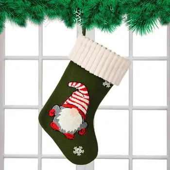 Коледни Чорапи, Големи Коледни Пухкава Чорапи 3D Джудже Маншет Подарък Пакети Декоративен Коледен Декор С Талрепом За Хотел