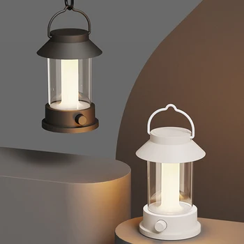 Led лампа за къмпинг с плавно затъмняване, лампа в стил ретро, 10000 ма, аварийно захранване, USB, акумулаторна батерия водоустойчива лампа за палатка