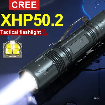 2022 Професионален тактически фенер Xhp50 18650 акумулаторна батерия led фенер ловен полицай мини-фенерче Usb военен led фенерче