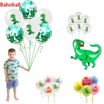 10 бр., балони с динозаври, украса за парти в чест на рождения ден на динозаври, детски играчки, честит рожден ден, парти с динозаври, пешеходни животни балони