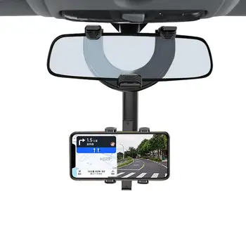 Скоба за автомобилни огледала за обратно виждане, планина за GPS, въртящи се на 360 градуса и разтегателен кола за телефон, щипка за мобилен телефон