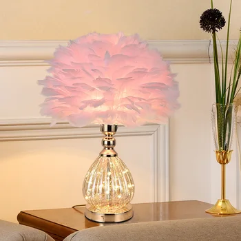 Ins Стил Осветление за всекидневната Сладко момиче led малка странична лампа за спални Модерен творчески лампа с розов писалка