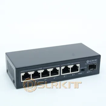 DSLRKIT 4POE 1SFP 2UpLink Gigabit 7 пристанища пасивен switch PoE Инжектор Ethernet