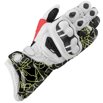 Мотоциклетни алпийски ръкавици кожени GP Racing за каране на писта, защита от падане, уличен колоездене, подходящ за носене дышащее екипировка Long Knight