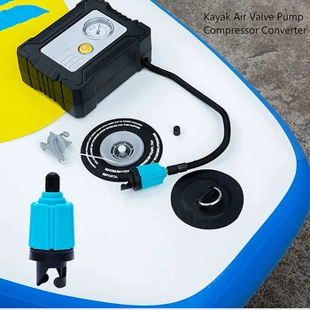 Адаптер въздушен клапан Надуваема гребная гумена лодка, гребло, кану, каяк, въздушен клапан, помпа, компресор, конвертор за SUP-дъски