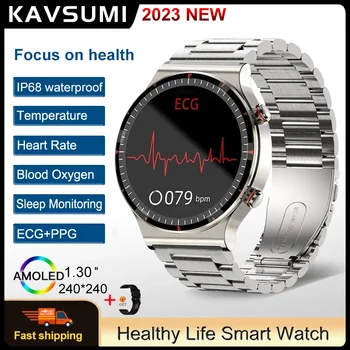 2023 Новите смарт Часовници ECG + ТОЧКИ За Мъже, Монитор Здраве, монитор на сърдечната честота, Часовници за Измерване на Кръвно Налягане, IP68, Водоустойчиви Спортни Умни Часовници За Мъже, За Huawei