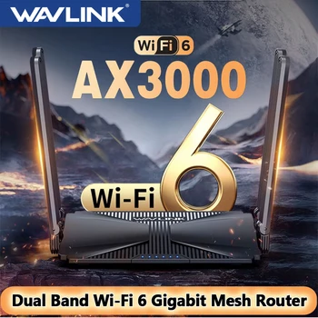 Wavlink AX3000 WiFi 6 Gigabit ethernet Безжичен Рутер двойна лента Мрежест Рутер 802.11 ax за игри VR Wi-Fi, 6 Рутер Поддържа 160 Mhz и IPv6