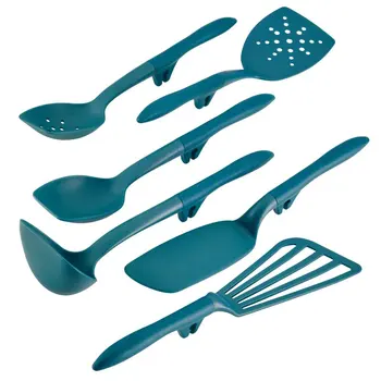 Комплект кухненски принадлежности за инструменти, 6 предмети, найлон, тюркоаз
