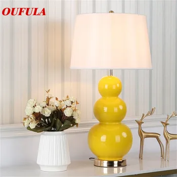Керамични настолни лампи DLMH, луксозна модерна плат за фоайе, дневна, офис, креативни спални, хотела