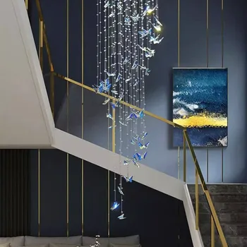 Интериор на стаята Led Художествена Полилей, Висящ Лампа Светлина Nordic home вечеря закрит кристална окачен лампа за дневна блясък moderne luxe блясък