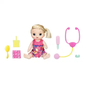 Кукла Сладки Сълзи Бебе с руса коса, пие и плаче със сълзи, с аксесоари за посещение на лекар