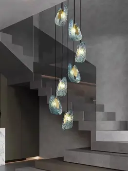 Стълбищна полилей креативна скандинавски хол модерни минималистичные жилища тела двухуровневое сграда кухи, дълги висящи лампи